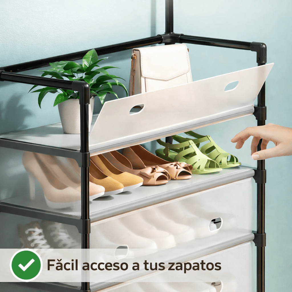 Zapatero 5 Niveles con Perchero – Antipolvo + Envío Gratis