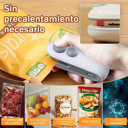 🔥Mini sellador de bolsas con cortador e imán✨