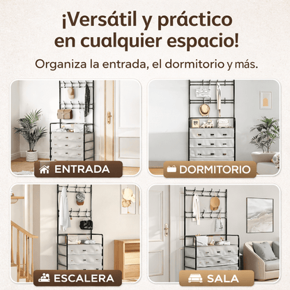 Zapatero 5 Niveles con Perchero – Antipolvo + Envío Gratis