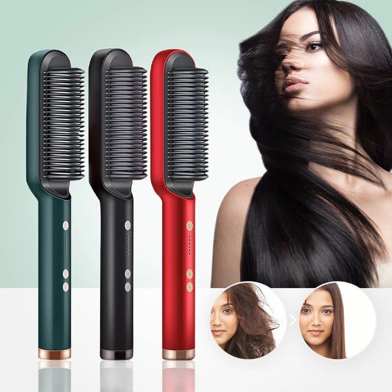 LisoPerfecto Cepillo Alisador 2 en 1 Antiquemaduras 5 Niveles 45w | Para un Alisado Perfecto en 5 Minutos - [PROMOCIÓN DISPONIBLE SOLO HOY]