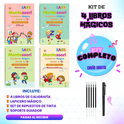 KIT DE 4 CUADERNOS REUTILIZABLES