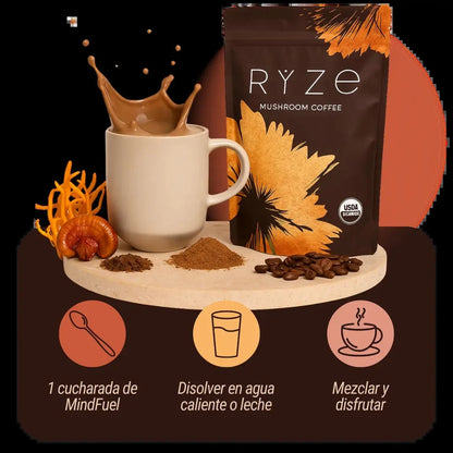 Café potenciado con hongos adaptógenos
